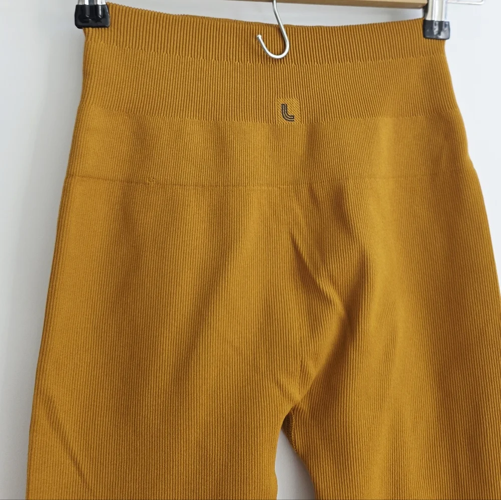 Lolë Sweat Tech Pecan Color Rib Athletic Leggings Women's Size XS